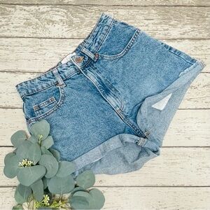 Cotton On Light Blue Acid Wash Denim Jean Shorts